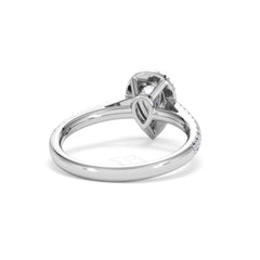 Diana Diamond Pear Halo Engagement Ring Platinum 1ct G/VS
