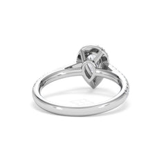 Diana Diamond Pear Halo Engagement Ring Platinum 1ct G/VS