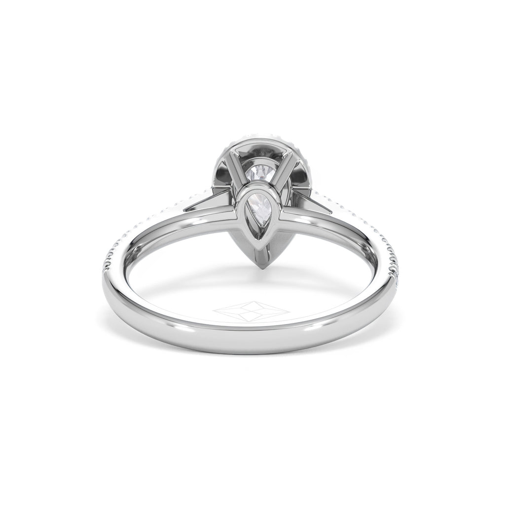 Diana Diamond Pear Halo Engagement Ring Platinum 1ct G/VS