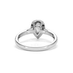 Diana Diamond Pear Halo Engagement Ring Platinum 1ct G/VS