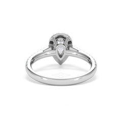 Diana Diamond Pear Halo Engagement Ring Platinum 1ct G/VS