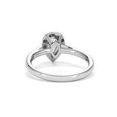Diana Diamond Pear Halo Engagement Ring Platinum 1ct G/VS