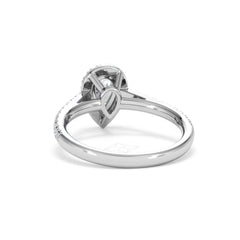 Diana Diamond Pear Halo Engagement Ring Platinum 1ct G/VS