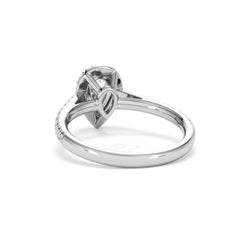 Diana Diamond Pear Halo Engagement Ring Platinum 1ct G/VS