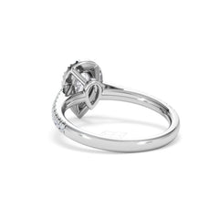 Diana Diamond Pear Halo Engagement Ring Platinum 1ct G/VS