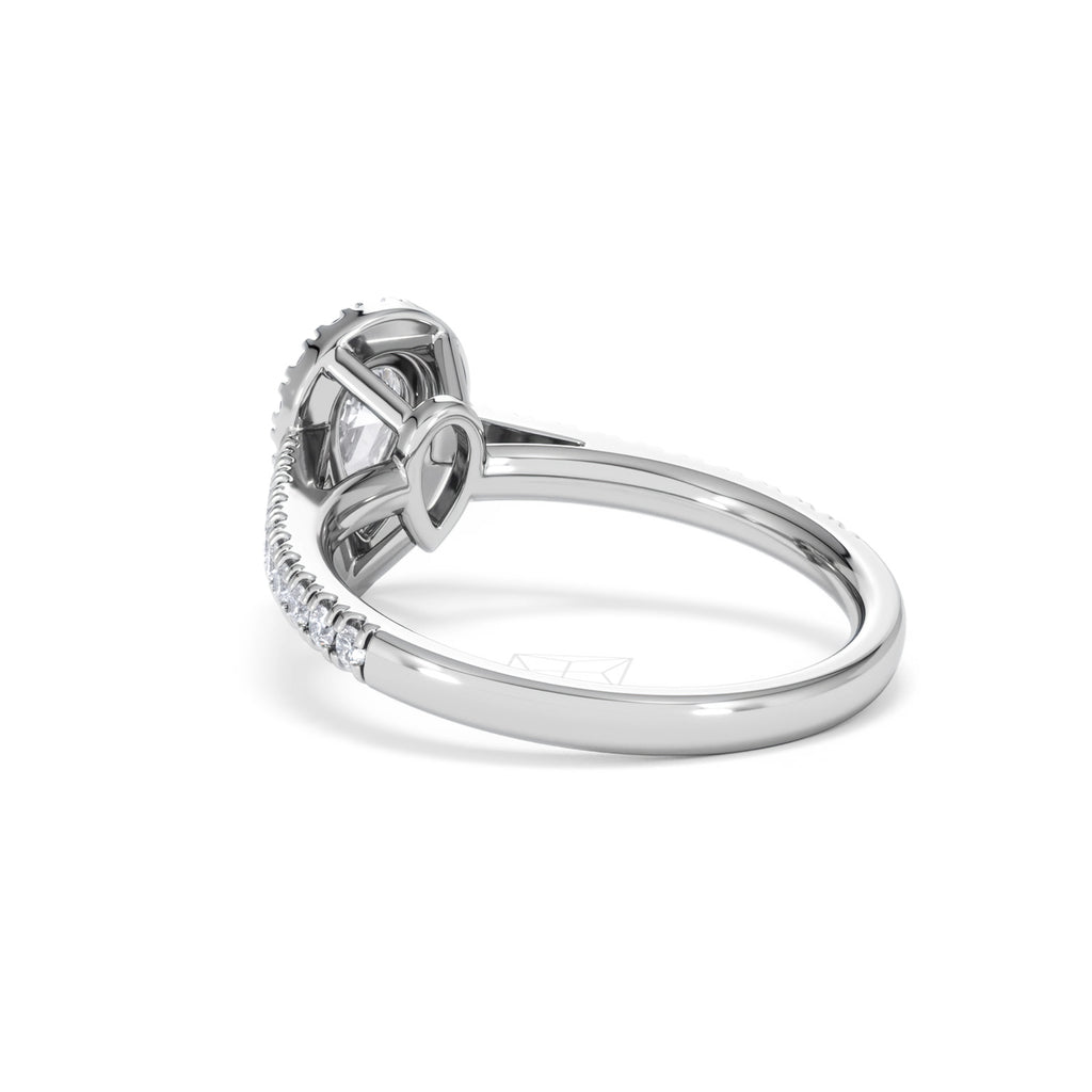 Diana Diamond Pear Halo Engagement Ring Platinum 1ct G/VS