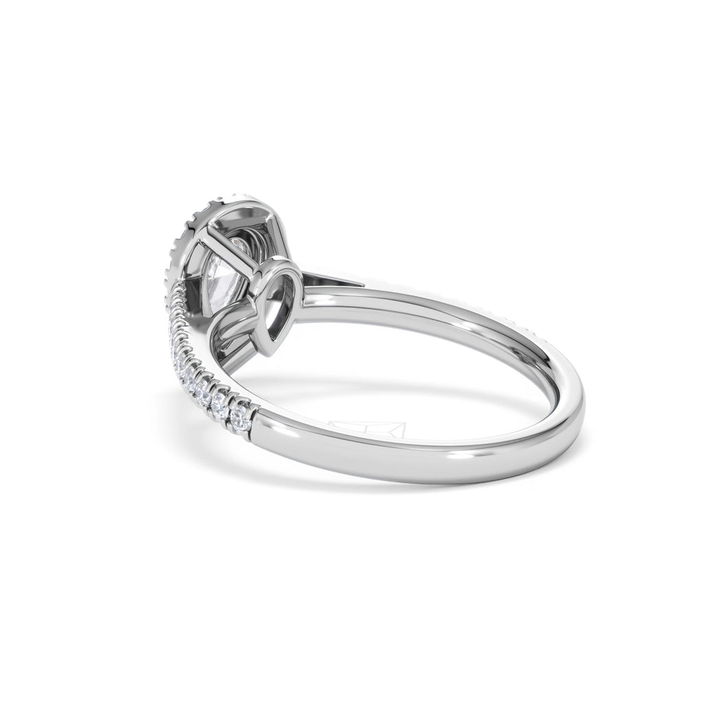 Diana Diamond Pear Halo Engagement Ring Platinum 1ct G/VS