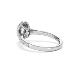 Diana Diamond Pear Halo Engagement Ring Platinum 1ct G/VS