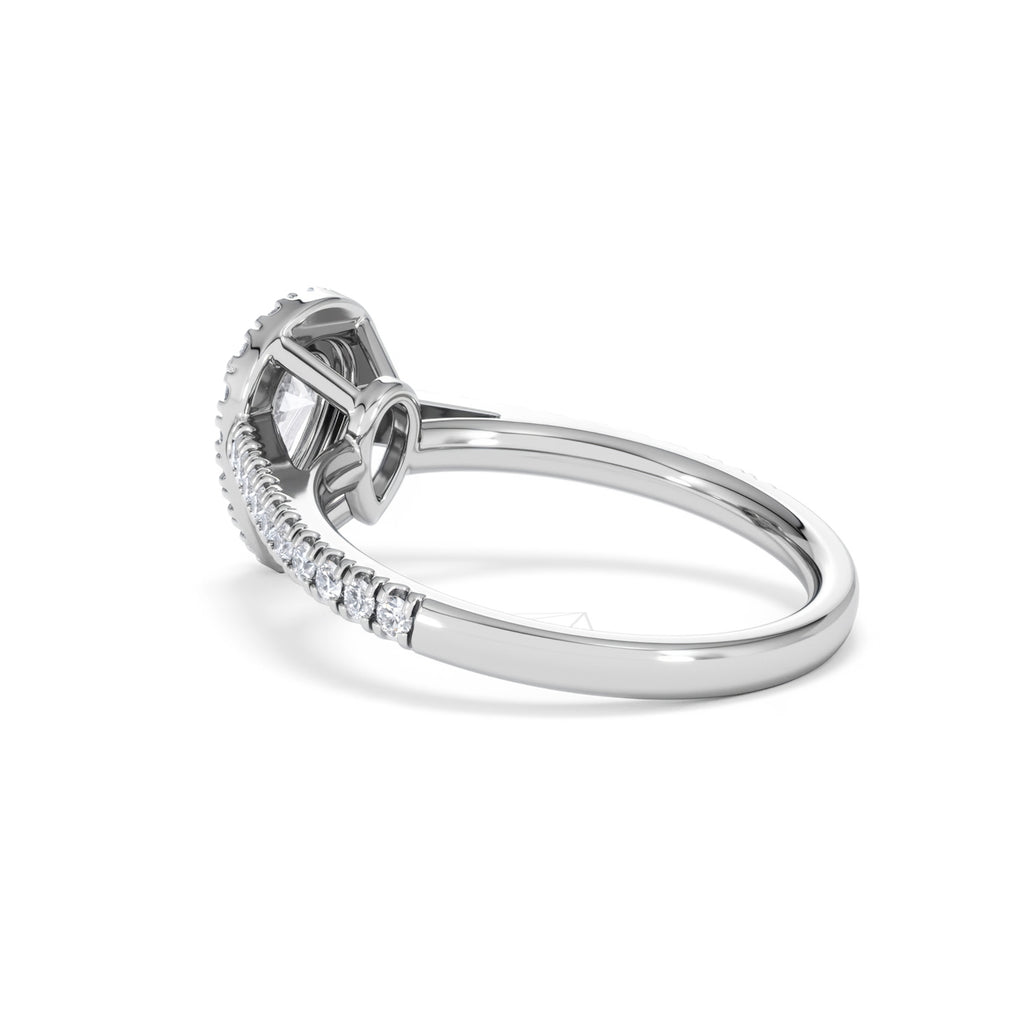 Diana Diamond Pear Halo Engagement Ring Platinum 1ct G/VS