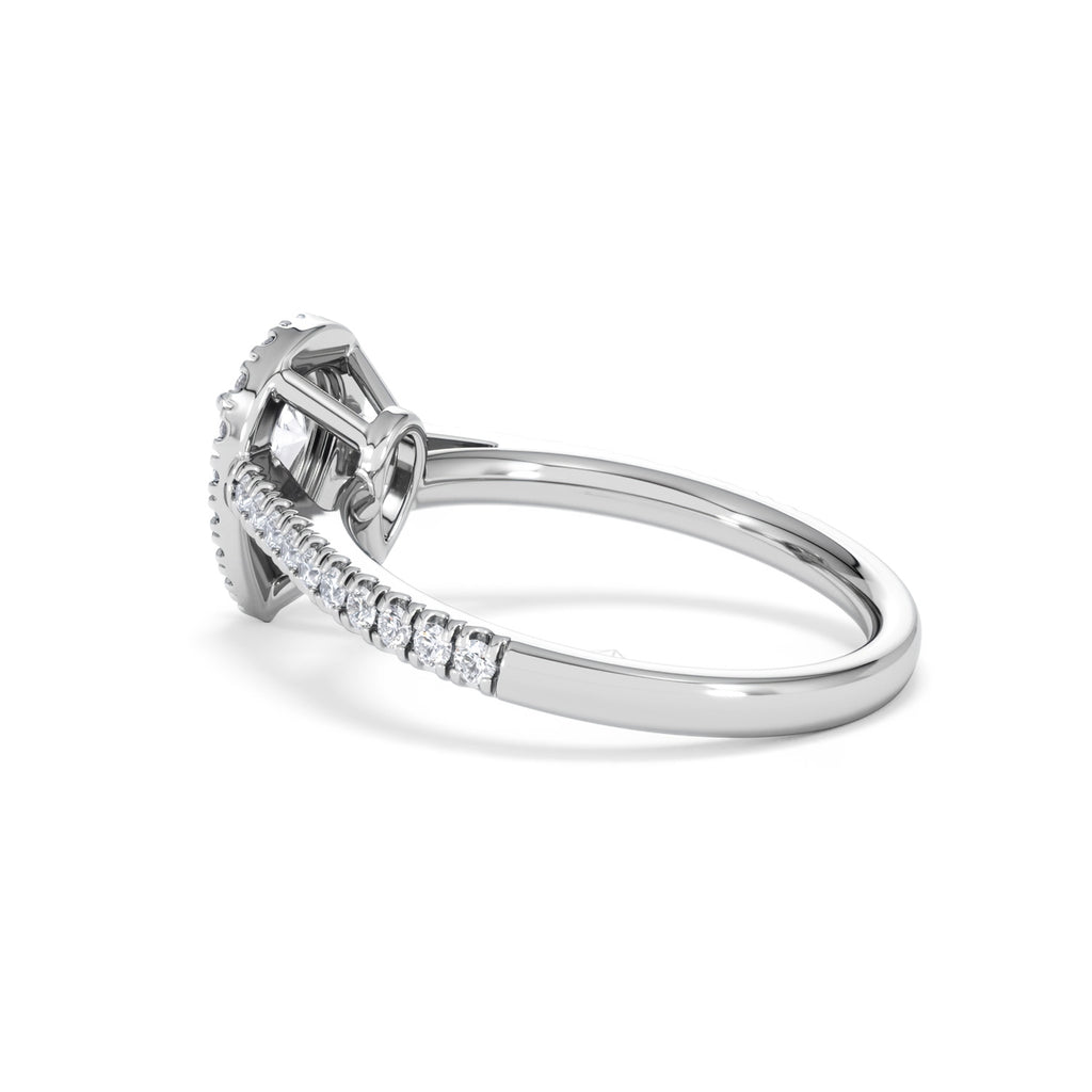 Diana Diamond Pear Halo Engagement Ring Platinum 1ct G/VS