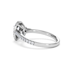 Diana Diamond Pear Halo Engagement Ring Platinum 1ct G/VS