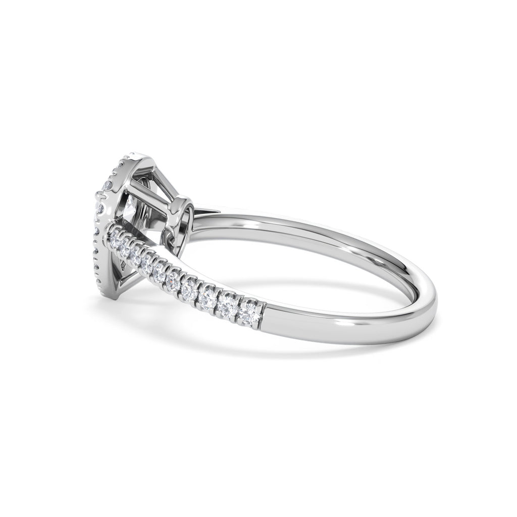 Diana Diamond Pear Halo Engagement Ring Platinum 1ct G/VS
