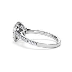 Diana Diamond Pear Halo Engagement Ring Platinum 1ct G/VS