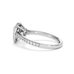 Diana Diamond Pear Halo Engagement Ring Platinum 1ct G/VS