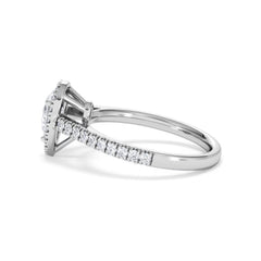Diana Diamond Pear Halo Engagement Ring Platinum 1ct G/VS