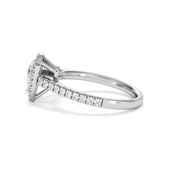 Diana Diamond Pear Halo Engagement Ring Platinum 1ct G/VS