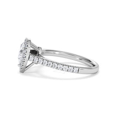 Diana Diamond Pear Halo Engagement Ring Platinum 1ct G/VS