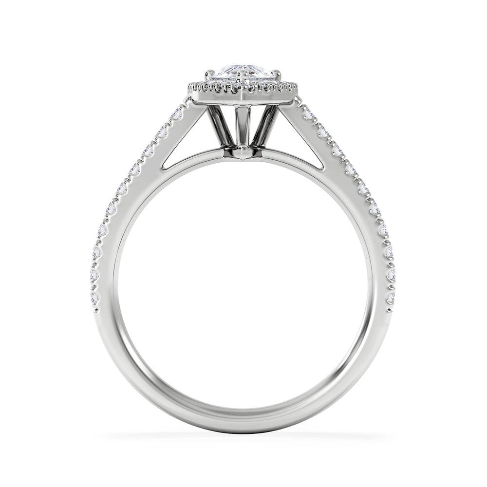 Diana Diamond Pear Halo Engagement Ring 18KW Gold 1ct G/VS2