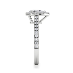 Diana Diamond Pear Halo Engagement Ring Platinum 1ct G/VS