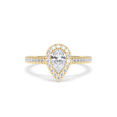 Diana Diamond Pear Halo Engagement Ring in 18K Gold 1ct G/VS