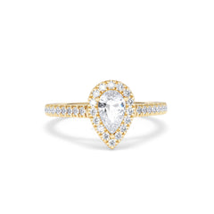 Diana Diamond Pear Halo Engagement Ring in 18K Gold 1ct G/VS