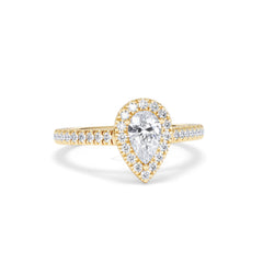 Diana Diamond Pear Halo Engagement Ring in 18K Gold 1ct G/VS