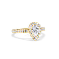 Diana Diamond Pear Halo Engagement Ring in 18K Gold 1ct G/VS