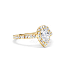 Diana Diamond Pear Halo Engagement Ring in 18K Gold 1ct G/VS