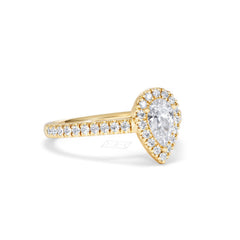 Diana Diamond Pear Halo Engagement Ring in 18K Gold 1ct G/VS