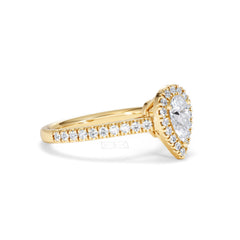 Diana Diamond Pear Halo Engagement Ring in 18K Gold 1ct G/VS