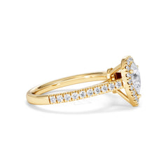 Diana Diamond Pear Halo Engagement Ring in 18K Gold 1ct G/VS