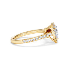 Diana Diamond Pear Halo Engagement Ring in 18K Gold 1ct G/VS