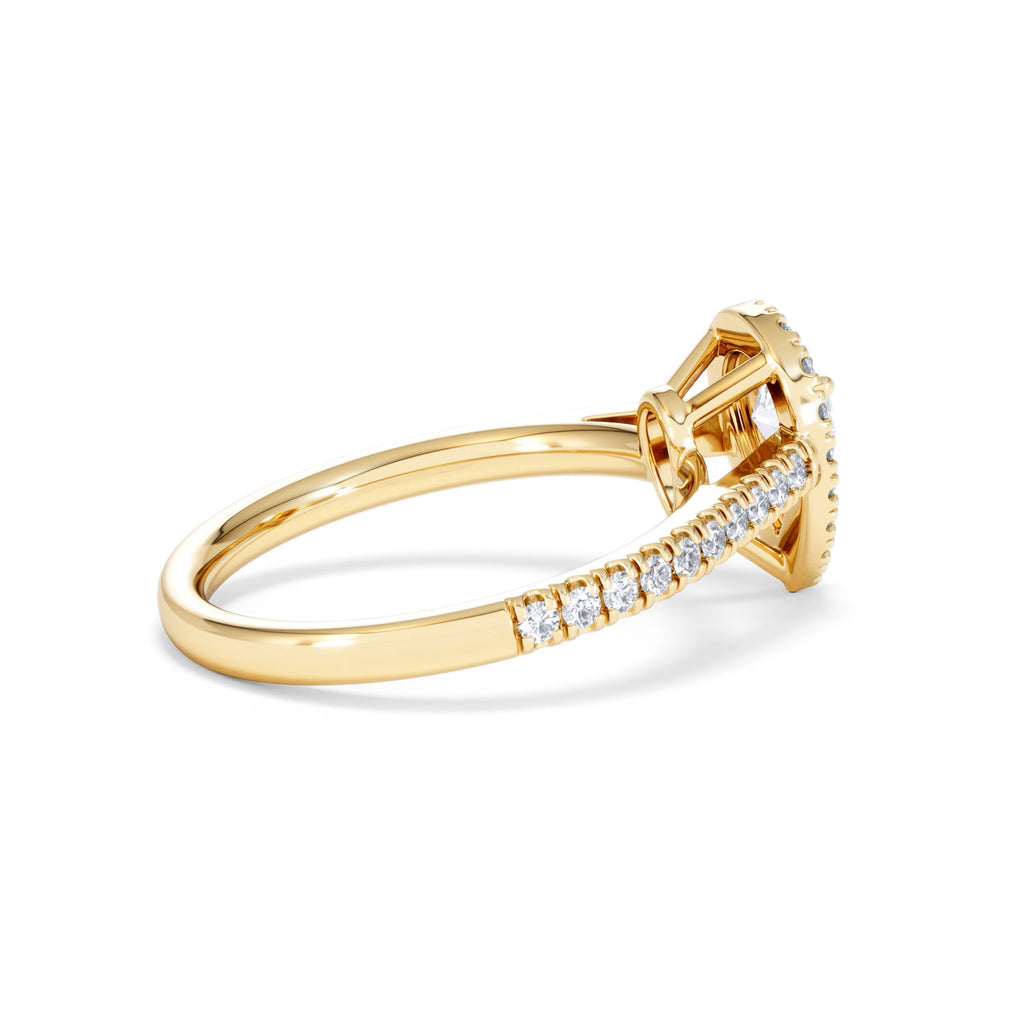 Diana Diamond Pear Halo Engagement Ring in 18K Gold 1ct G/VS