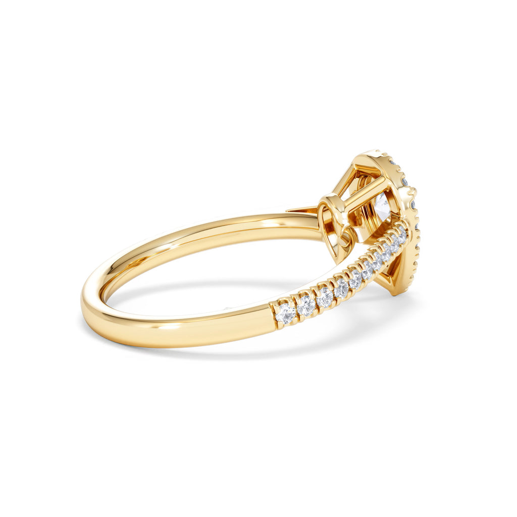 Diana Diamond Pear Halo Engagement Ring in 18K Gold 1ct G/VS