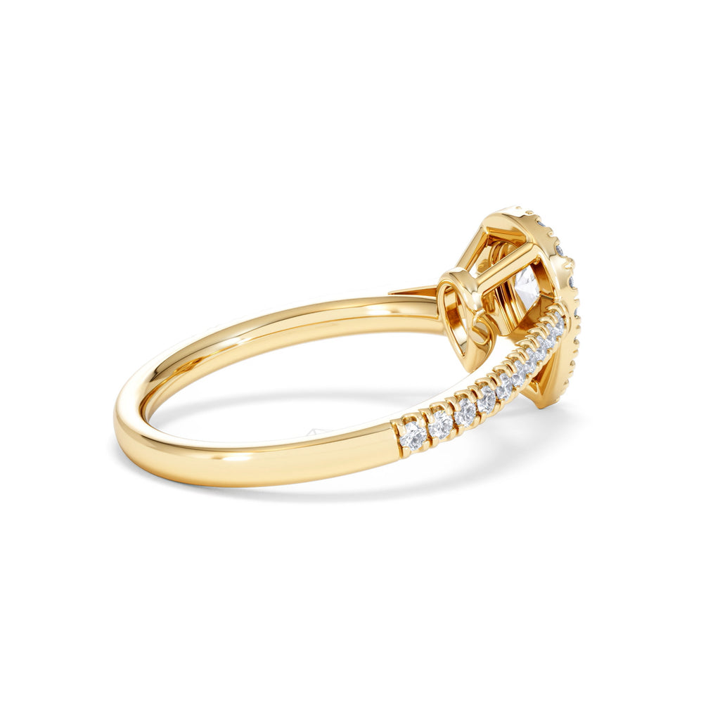 Diana Diamond Pear Halo Engagement Ring in 18K Gold 1ct G/VS