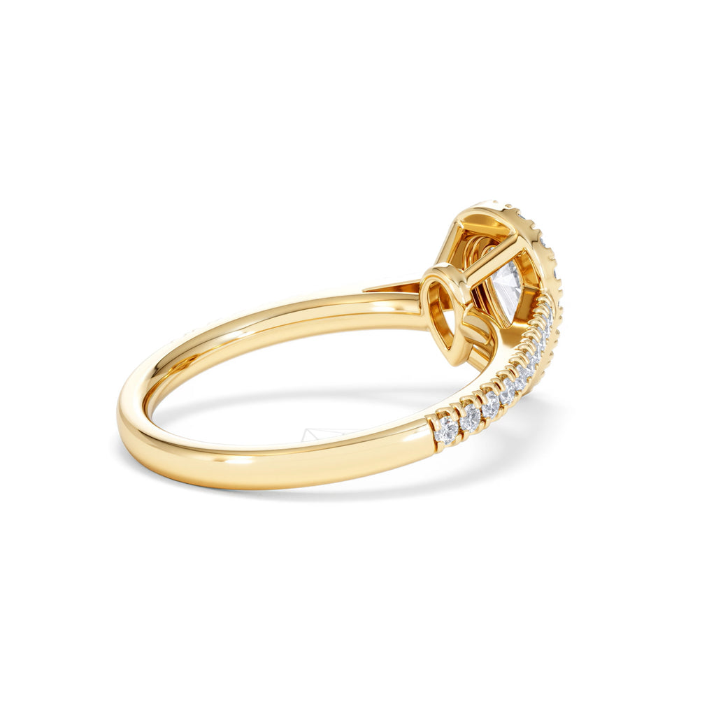 Diana Diamond Pear Halo Engagement Ring in 18K Gold 1ct G/VS