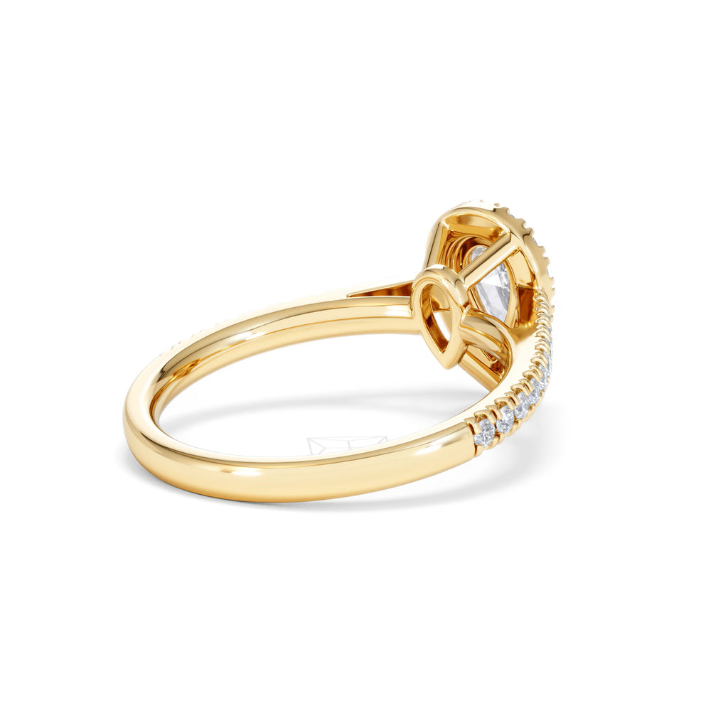 Diana Diamond Pear Halo Engagement Ring in 18K Gold 1ct G/VS