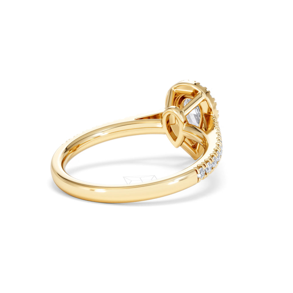 Diana Diamond Pear Halo Engagement Ring in 18K Gold 1ct G/VS