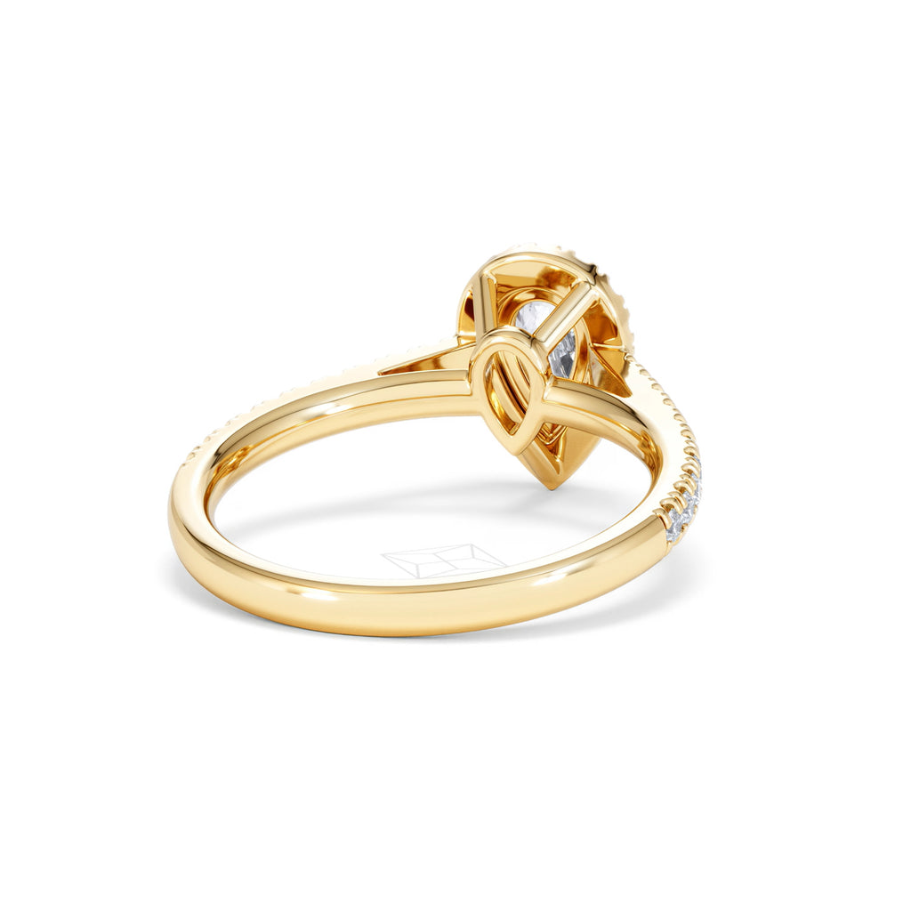 Diana Diamond Pear Halo Engagement Ring in 18K Gold 1ct G/VS