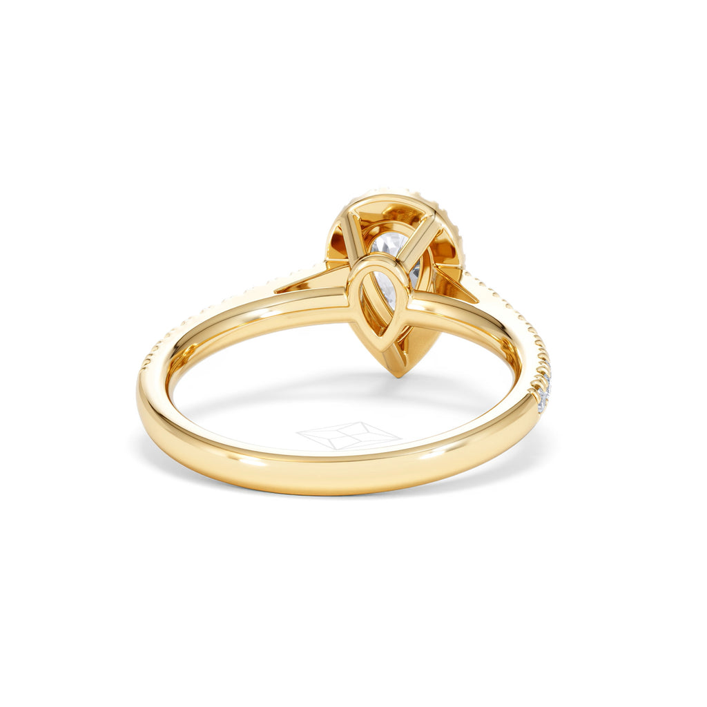 Diana Diamond Pear Halo Engagement Ring in 18K Gold 1ct G/VS