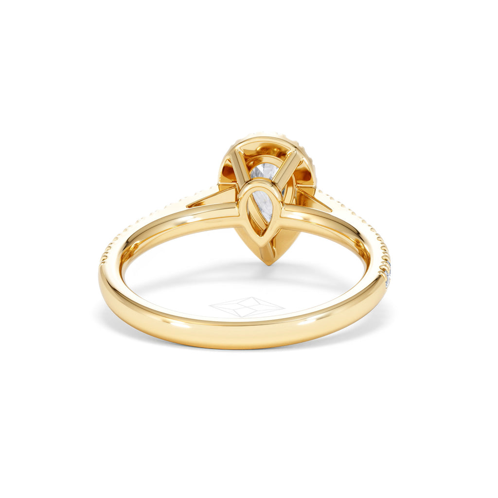 Diana Diamond Pear Halo Engagement Ring in 18K Gold 1ct G/VS