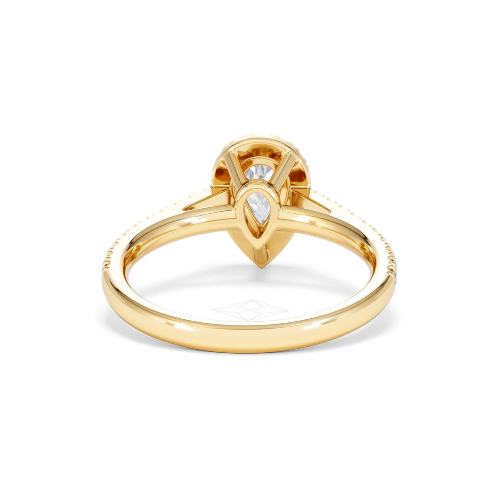 Diana Diamond Pear Halo Engagement Ring in 18K Gold 1ct G/VS