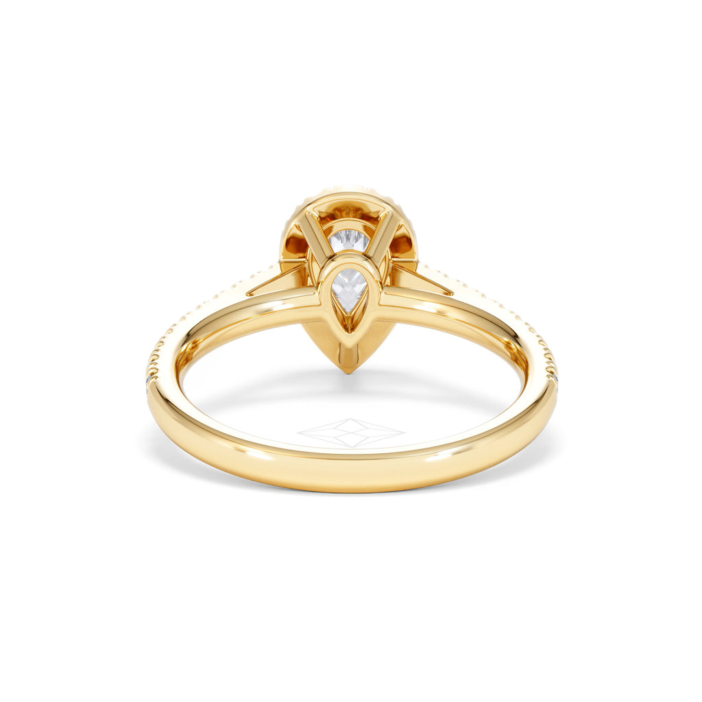 Diana Diamond Pear Halo Engagement Ring in 18K Gold 1ct G/VS
