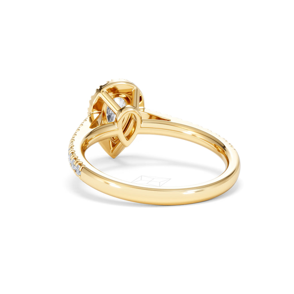 Diana Diamond Pear Halo Engagement Ring in 18K Gold 1ct G/VS