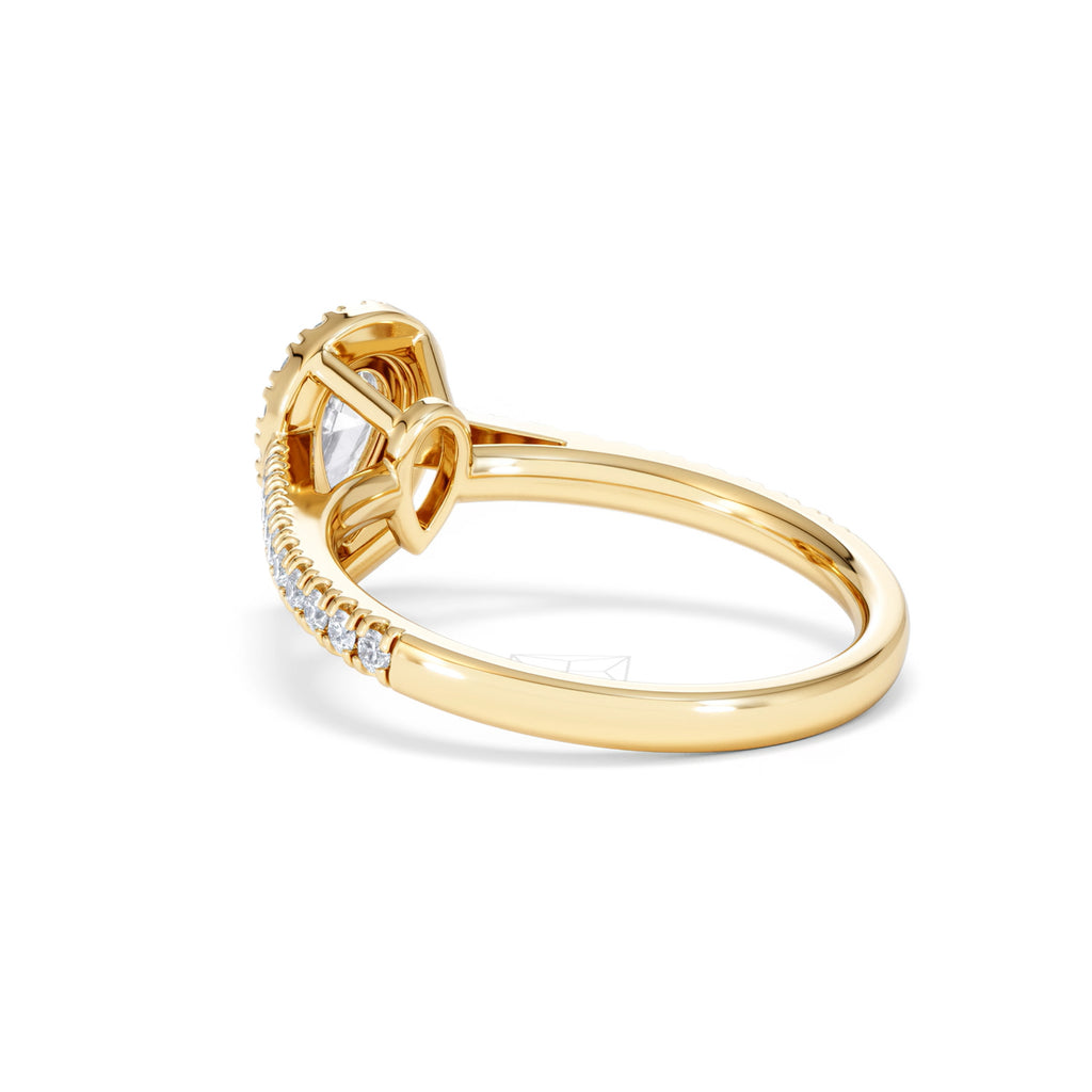 Diana Diamond Pear Halo Engagement Ring in 18K Gold 1ct G/VS