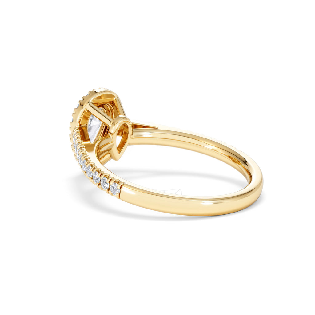 Diana Diamond Pear Halo Engagement Ring in 18K Gold 1ct G/VS