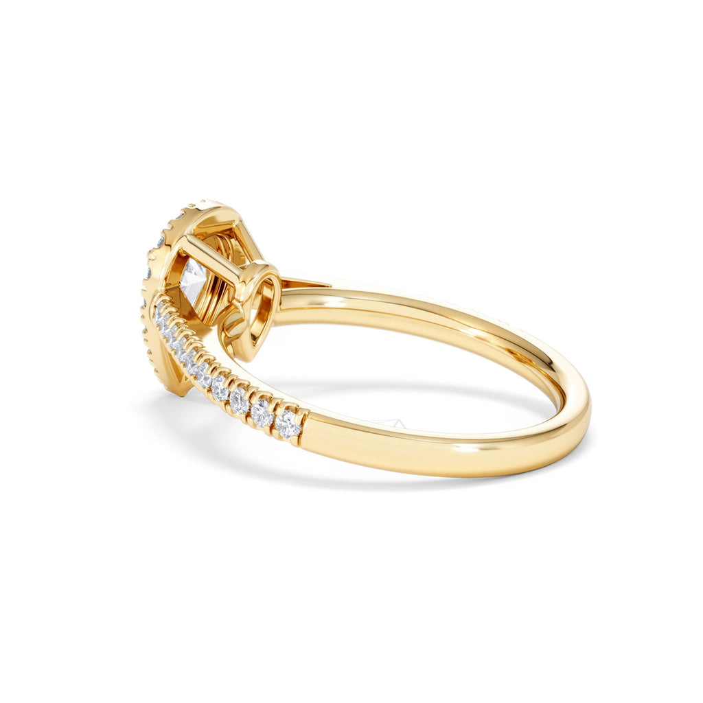 Diana Diamond Pear Halo Engagement Ring in 18K Gold 1ct G/VS