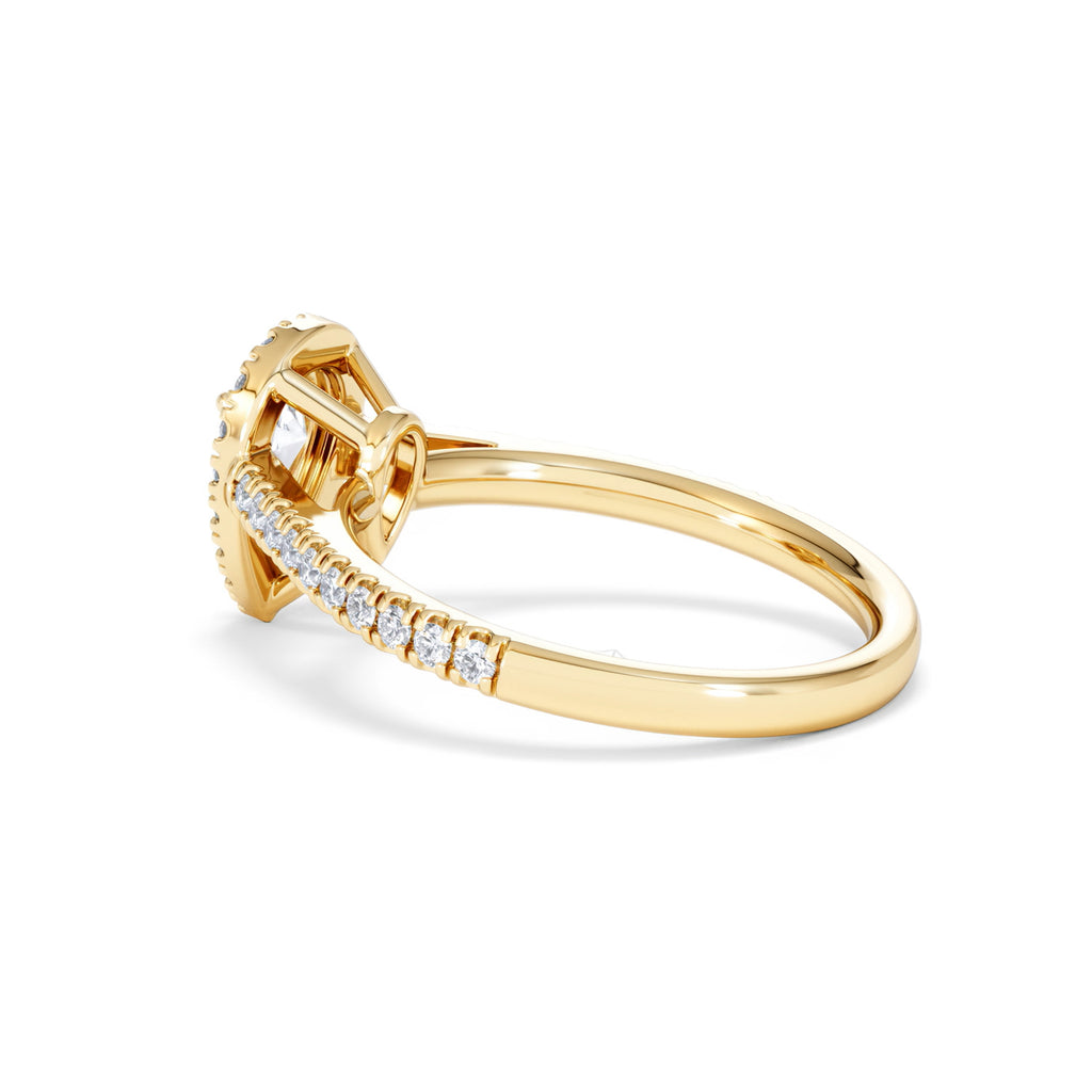 Diana Diamond Pear Halo Engagement Ring in 18K Gold 1ct G/VS