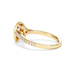 Diana Diamond Pear Halo Engagement Ring in 18K Gold 1ct G/VS