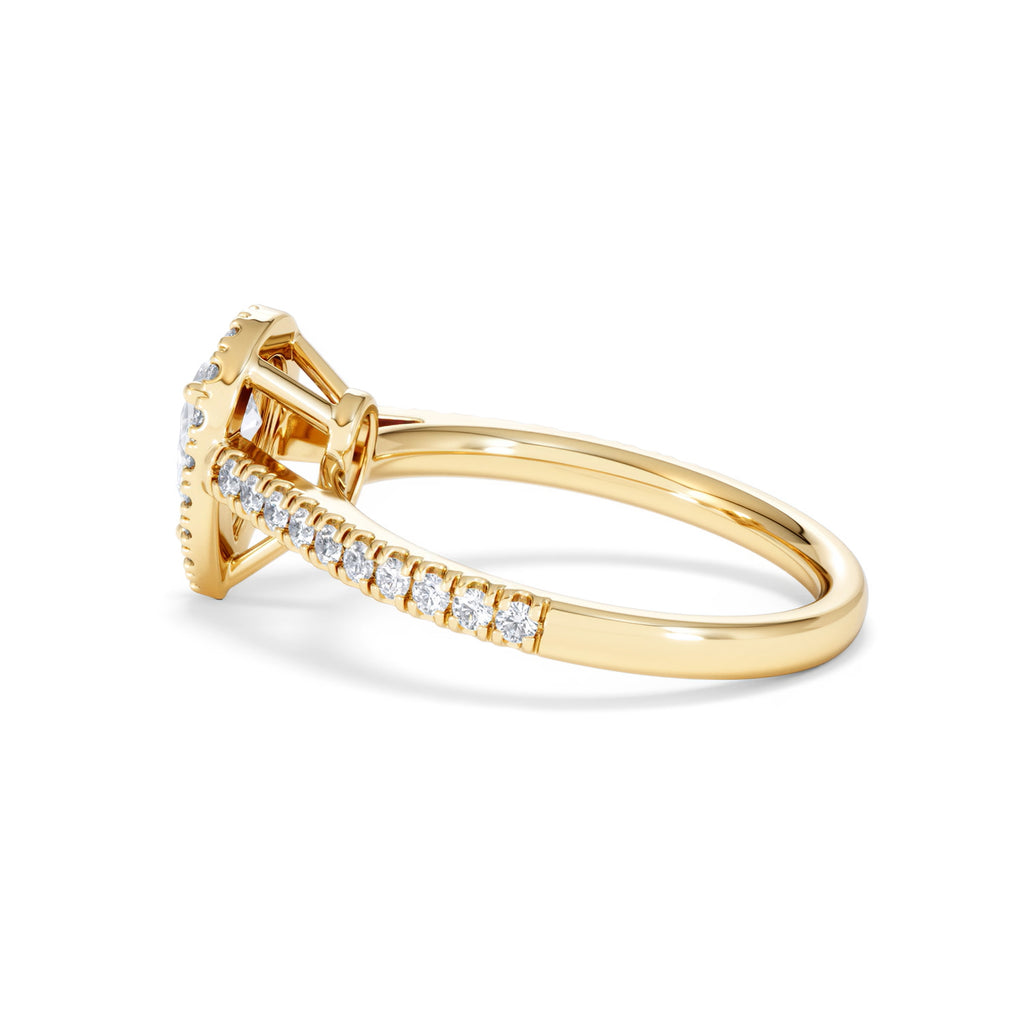 Diana Diamond Pear Halo Engagement Ring in 18K Gold 1ct G/VS